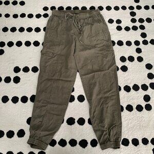 Mossimo Cargo Jogger Pants Womens XS Mid Rise Baggy Olive Army Green Gorpcore